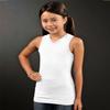 2624 LA T Girls V-Neck Racer Back Tank (White) (S) view 2