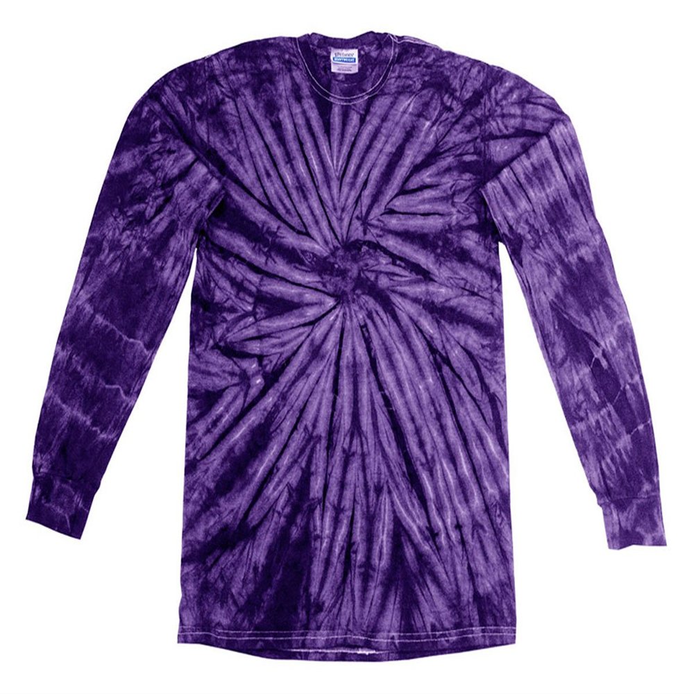 Tie-Dye Youth Long-Sleeve Tee M SPIDER PURPLE