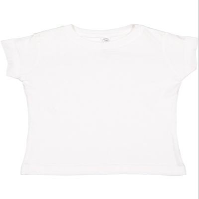 RABBIT SKINS Toddler Girls' 100% Cotton Jersey Short Sleeve Tee, White, 2T