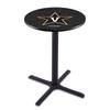 Holland Bar Stool Co. L211-36" Black Wrinkle Vanderbilt Pub Table with 36" Dia. top view 1