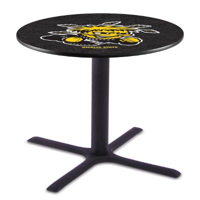 Holland Bar Stool Co. L211-42" Black Wrinkle Wichita State Pub Table with 36" Dia. top