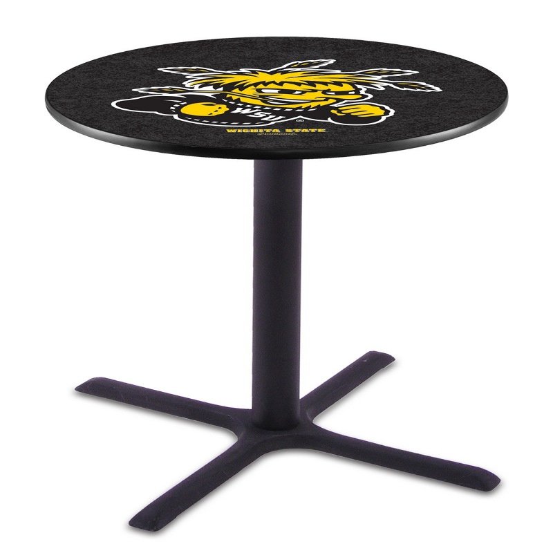 Holland Bar Stool Co. L211-42" Black Wrinkle Wichita State Pub Table with 36" Dia. top