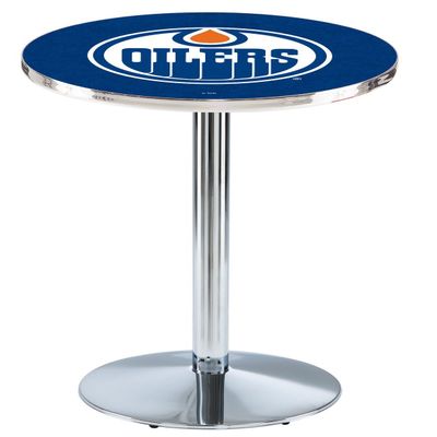 Holland Bar Stool Co. L214-36" Chrome Edmonton Oilers Pub Table