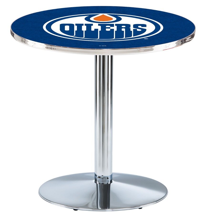 Holland Bar Stool Co. L214-36" Chrome Edmonton Oilers Pub Table