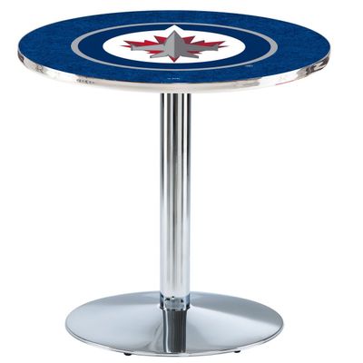 Holland Bar Stool L214 NHL Winnipeg Jets Officially Licensed Pub Table, 28" x 36", Chrome