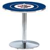 Holland Bar Stool L214 NHL Winnipeg Jets Officially Licensed Pub Table, 28" x 36", Chrome view 1
