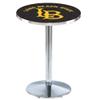 Holland Bar Stool Co. L214-42" Chrome Long Beach State University Pub Table with 36" Dia. top view 1
