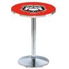 Holland Bar Stool Co. L214-42" Chrome Georgia Bulldog Pub Table view 1