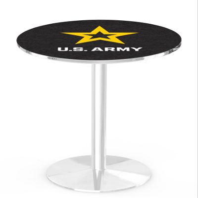 Holland Bar Stool Co. L214-36" Chrome U.S. Army Pub Table
