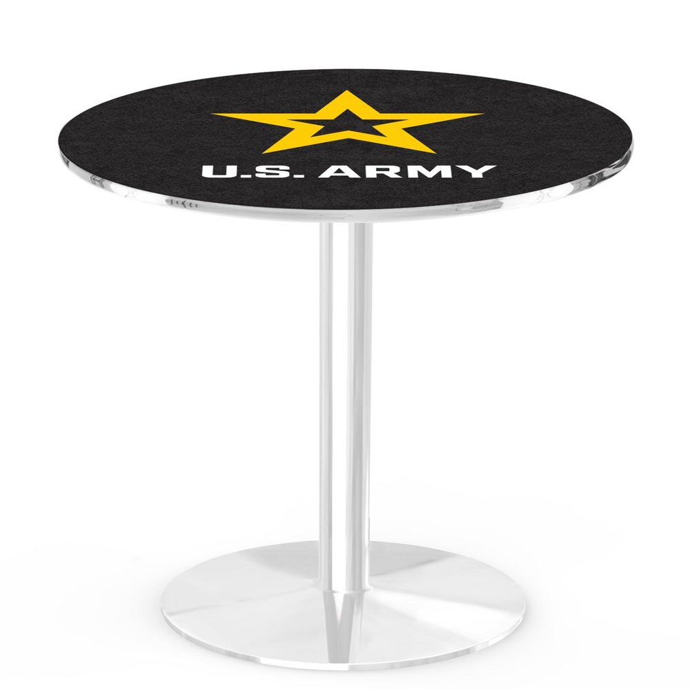 Holland Bar Stool Co. L214-36" Chrome U.S. Army Pub Table