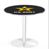 Holland Bar Stool Co. L214-36" Chrome U.S. Army Pub Table view 1