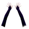 SACASUSA (TM 19 inch Long Fingerless Satin Gloves in Dark Purple view 1
