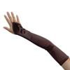 SACASUSA (TM 19 inch Long Fingerless Satin Gloves in Brown view 1
