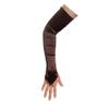 SACASUSA (TM 19 inch Long Fingerless Satin Gloves in Brown view 3