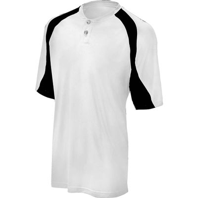 Mizuno Youth G3 2 Button Color Block Jersey (White/Black, Large)