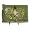 Justina Claire Jewelry Roll in a Green Balmoral Thistle Design view 1