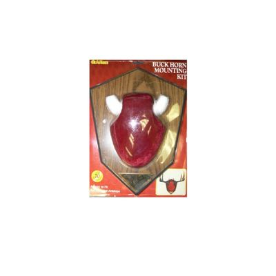 Antler Mounting Kit, Wood Grain Plaque, Red Skull Cover