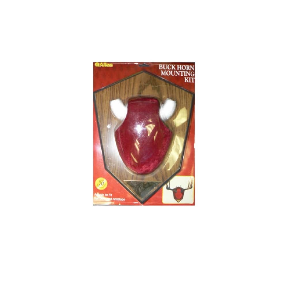 Antler Mounting Kit, Wood Grain Plaque, Red Skull Cover