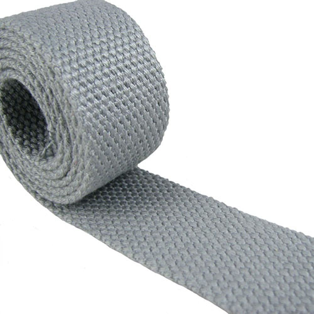 1 Yard Cotton Webbing - 1 1/4" Medium Heavy Weight - Gray