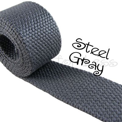 1 Yard Cotton Webbing - 1 1/4" Medium Heavy Weight - Steel Gray