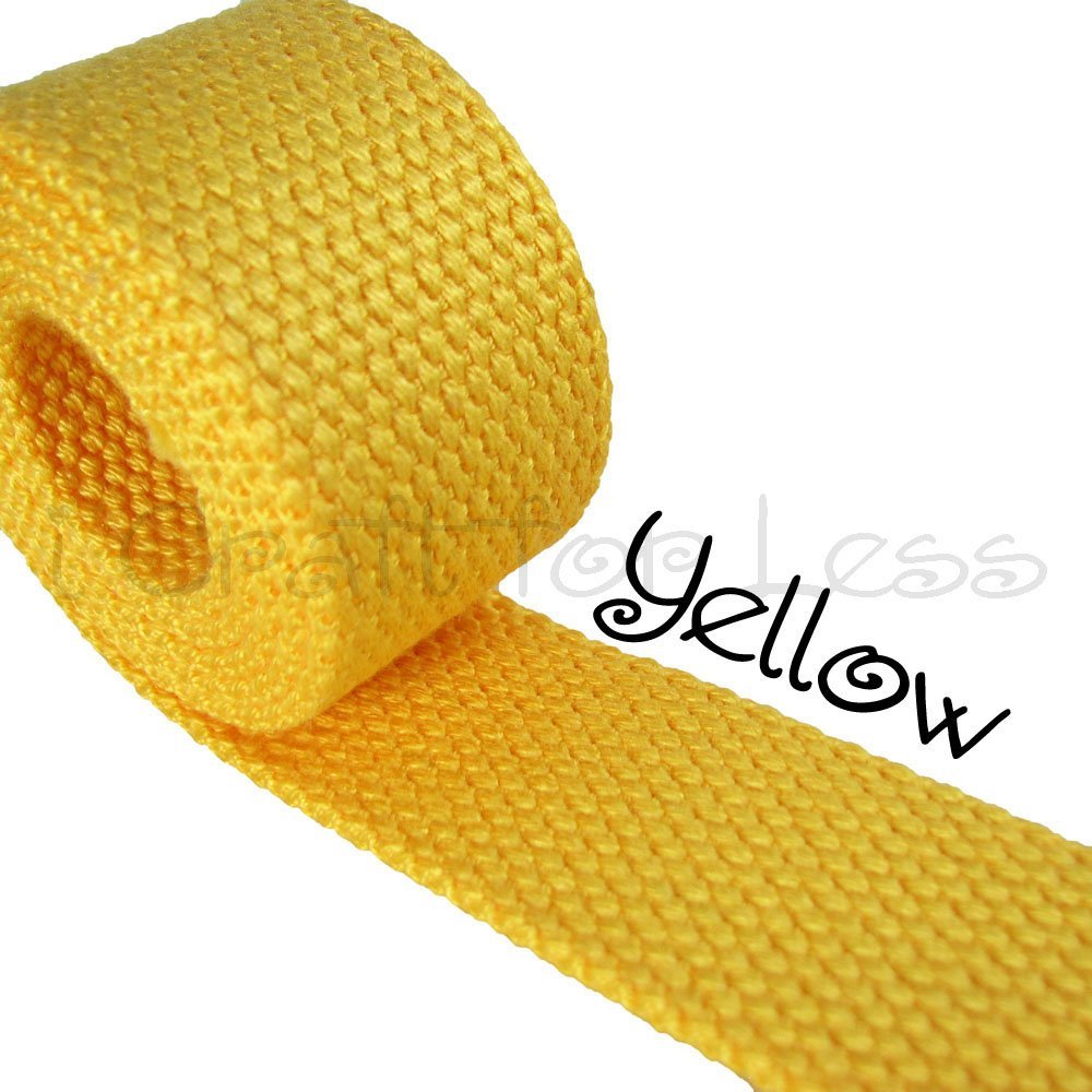 1 Yard Cotton Webbing - 1 1/4" Medium Heavy Weight - Yellow