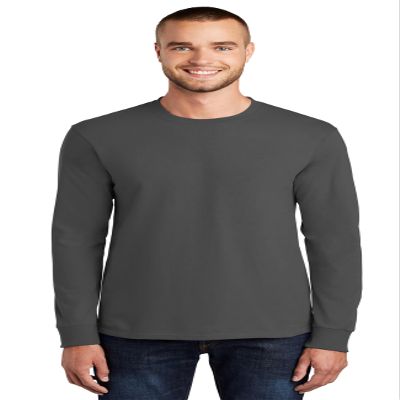 Port & Company Long Sleeve Essential Tee - PC61LS-4XL-Charcoal