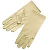ZaZa Bridal Shiny Stretch Satin Dress Gloves Wrist Length 2BL Over 12 years, Light Gold view 1