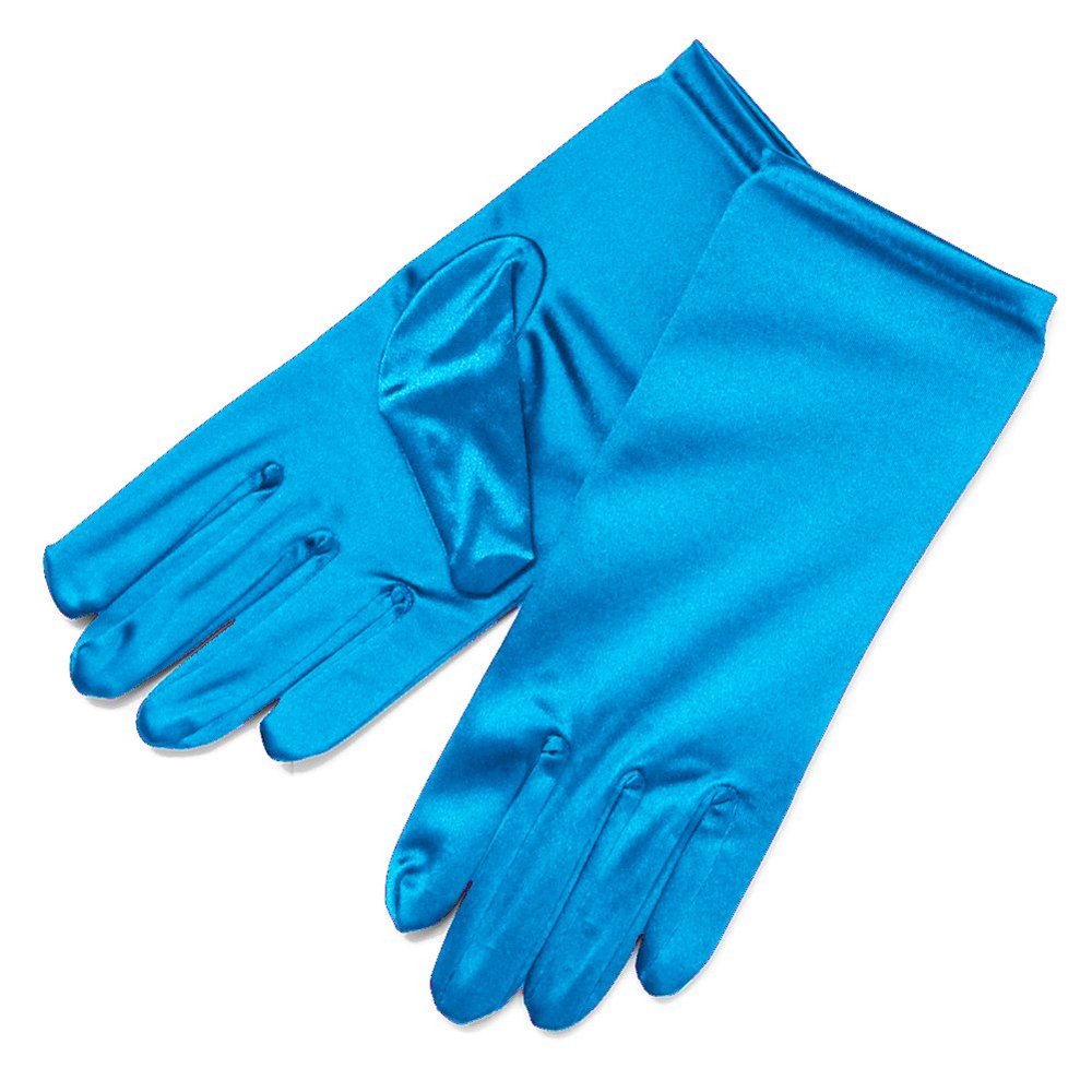 ZaZa Bridal Shiny Stretch Satin Dress Gloves Wrist Length 2BL-Turquoise