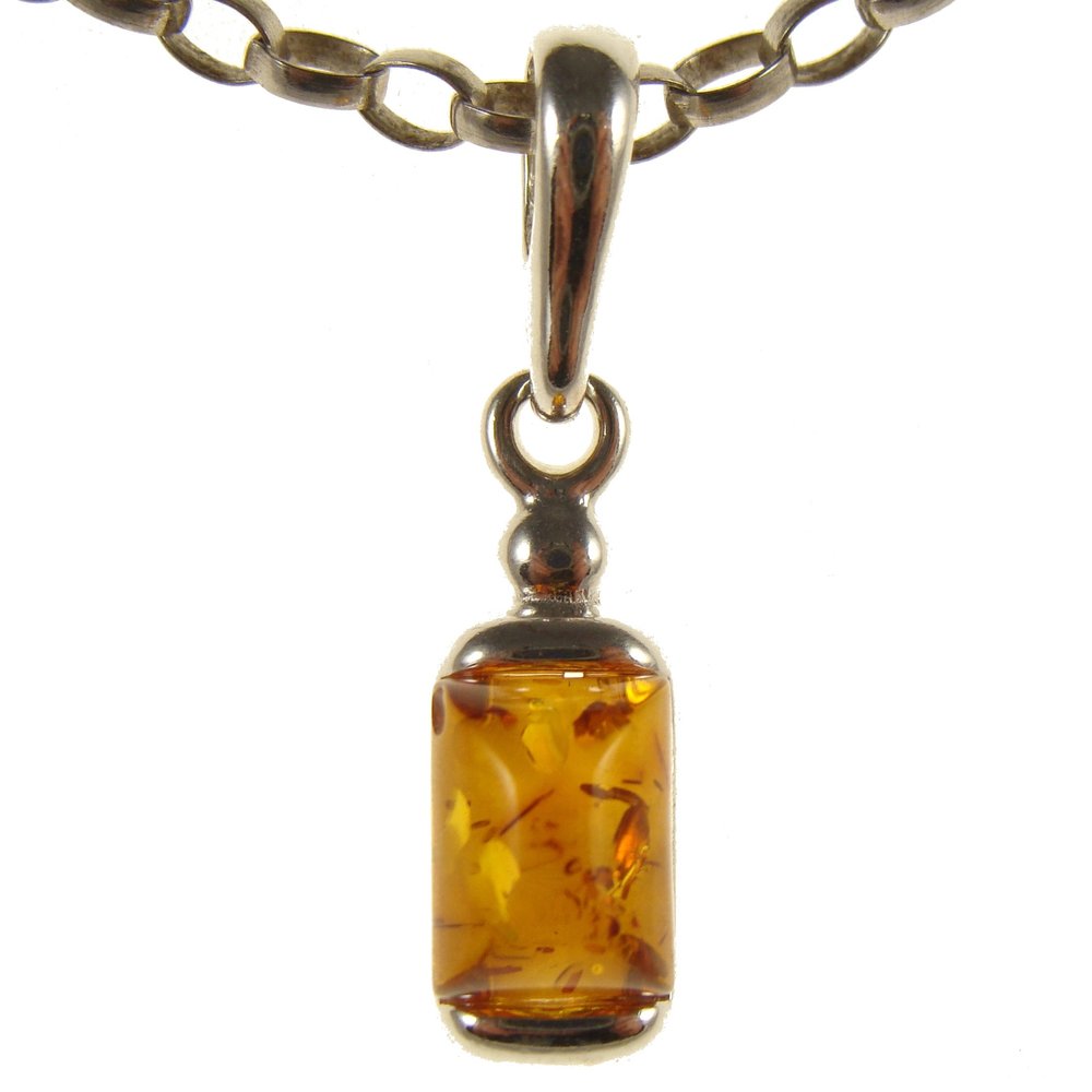 BALTIC AMBER AND STERLING SILVER 925 DESIGNER COGNAC PENDANT JEWELLERY JEWELRY (NO CHAIN)