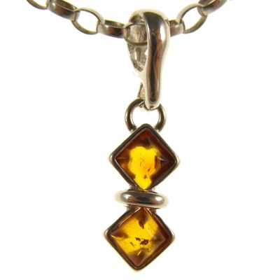 BALTIC AMBER AND STERLING SILVER 925 DESIGNER COGNAC PENDANT JEWELLERY JEWELRY (NO CHAIN)