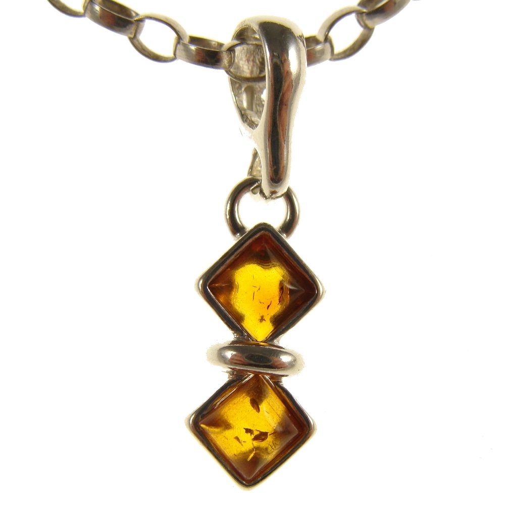 BALTIC AMBER AND STERLING SILVER 925 DESIGNER COGNAC PENDANT JEWELLERY JEWELRY (NO CHAIN)