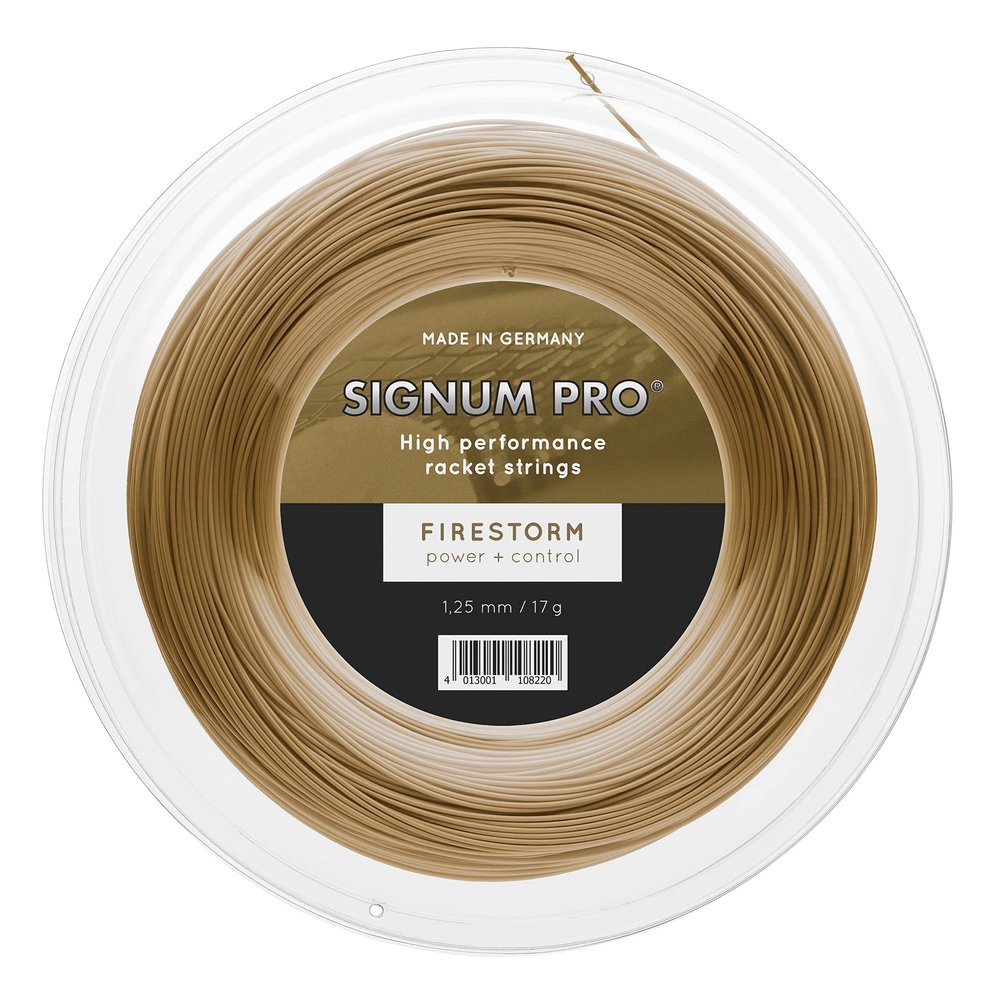 Signum Pro Tennis Strings String Signum Pro Firestorm 1 25mm 17g Reel 200mt 660ft, Gold