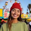 DALIX 12" Premium Knit Cuff Beanie in Red view 3