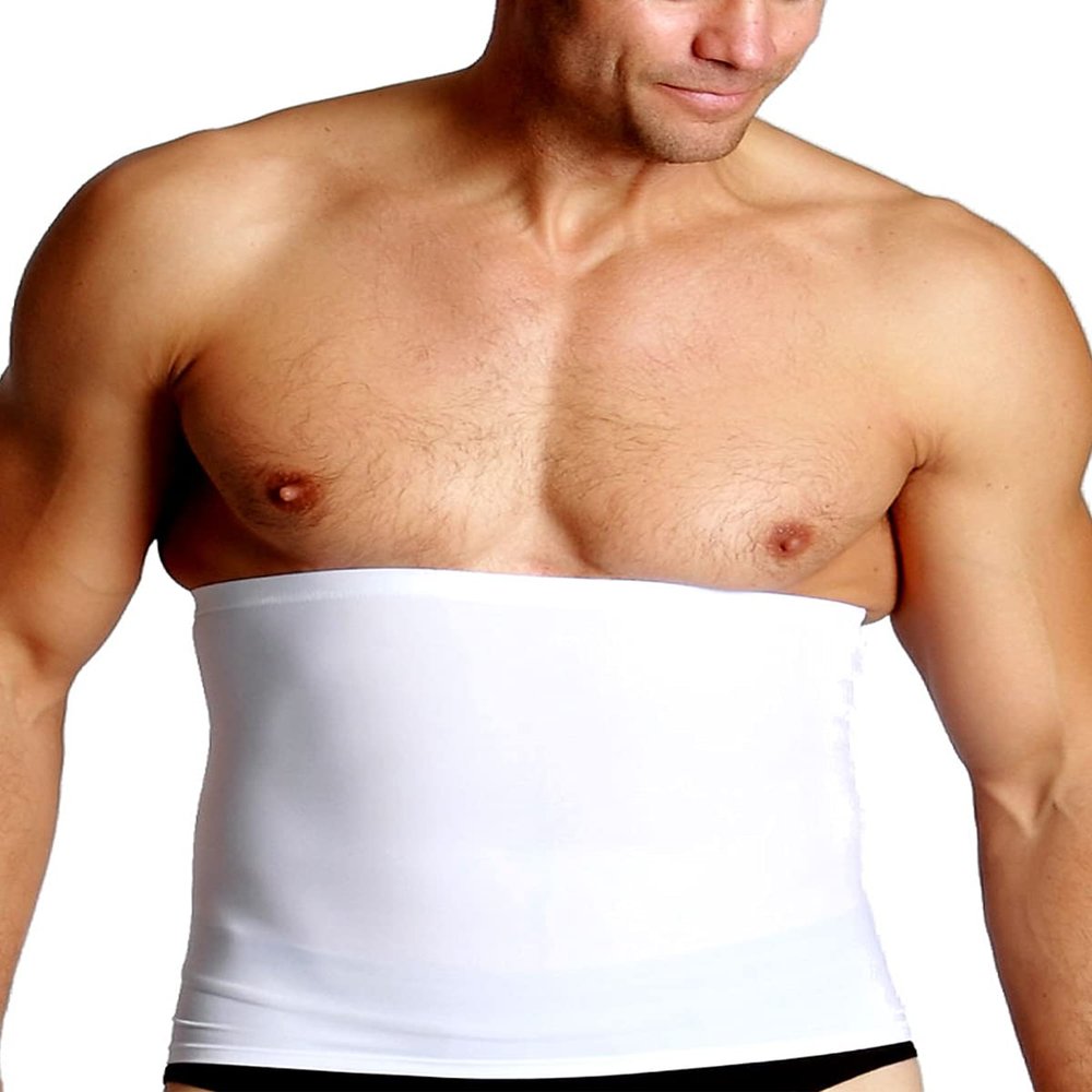 Insta Slim Mens Slimming Compression Firming Belt, Slimming, Tummy Control, Special Occasions, Back Support, Posture Support (White, 3XL)