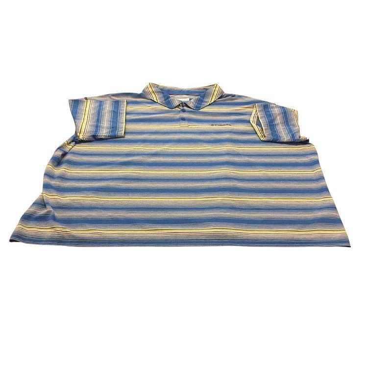 Columbia Big and Tall Thistletown Park Stripe Polo (Blue Jay Stripe, XXXX-Large)