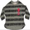 CELEB KIDS - Little Girls Long Sleeve Crop Striped Top, Grey, Black 29581-4T view 1