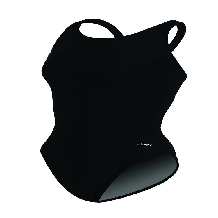 Dolfin XtraSleek Womens' One Piece Swimsuit - Athletic HP Back, Competition Swimwear (Black, 22)