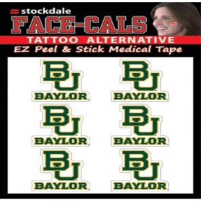 WinCraft NCAA Baylor Bears Face Tattoos, Team Colors, One Size
