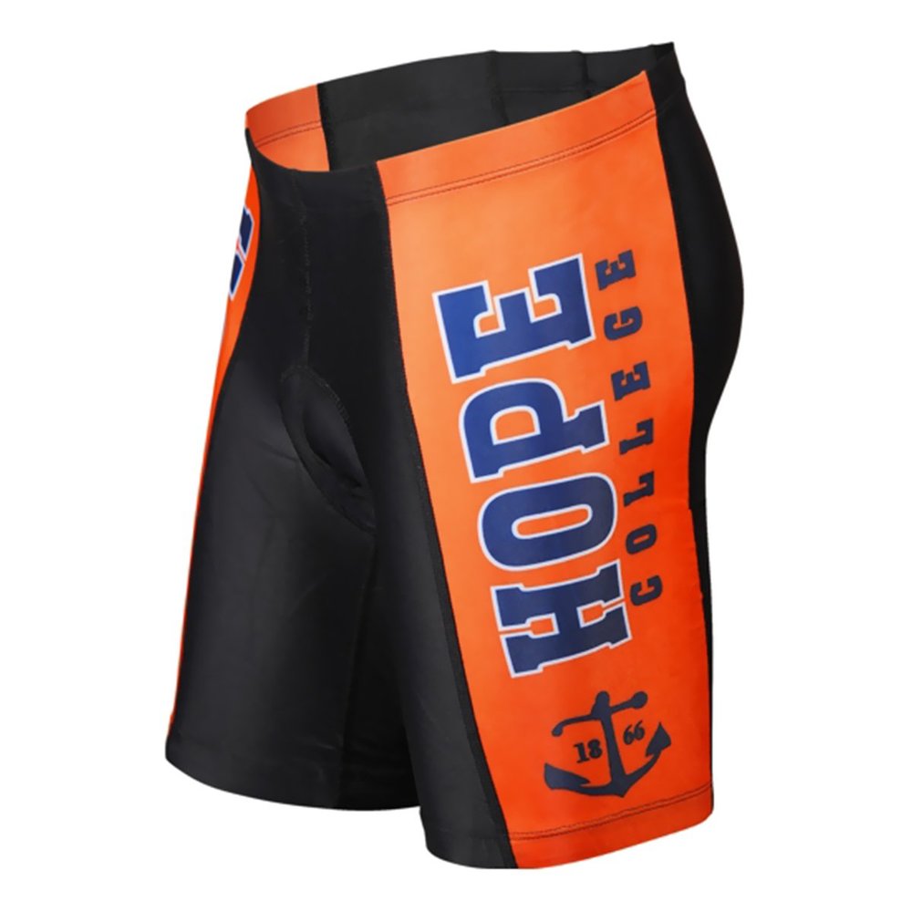 Adrenaline Promotions NCAA Hope College Men's Cycling Shorts, Black/Orange, Large
