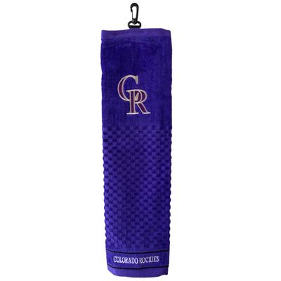 Team Golf MLB Colorado Rockies Embroidered Golf Towel Embroidered Golf Towel, Checkered Scrubber Design, Embroidered Logo