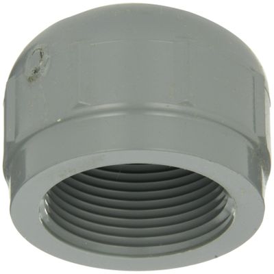 GF Piping Systems CPVC Pipe Fitting, Cap, Schedule 80, Gray, 3/4" NPT Female