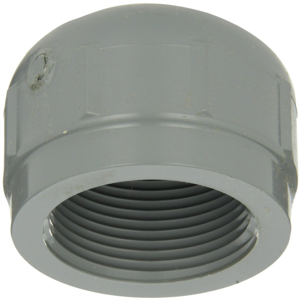 GF Piping Systems CPVC Pipe Fitting, Cap, Schedule 80, Gray, 3/4" NPT Female