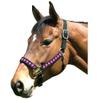 Intrepid International Leather Crown Diamond with Padded Nose Halter, Purple/Silver, Yearling view 1