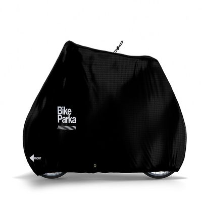 BikeParka Stash Bike Cover - Lightweight, Waterproof & Durable Protection from Rain & Snow - Adjustable for Any Bike for Indoor/Outdoor Use, Stuff Sac Included (Ink Black)