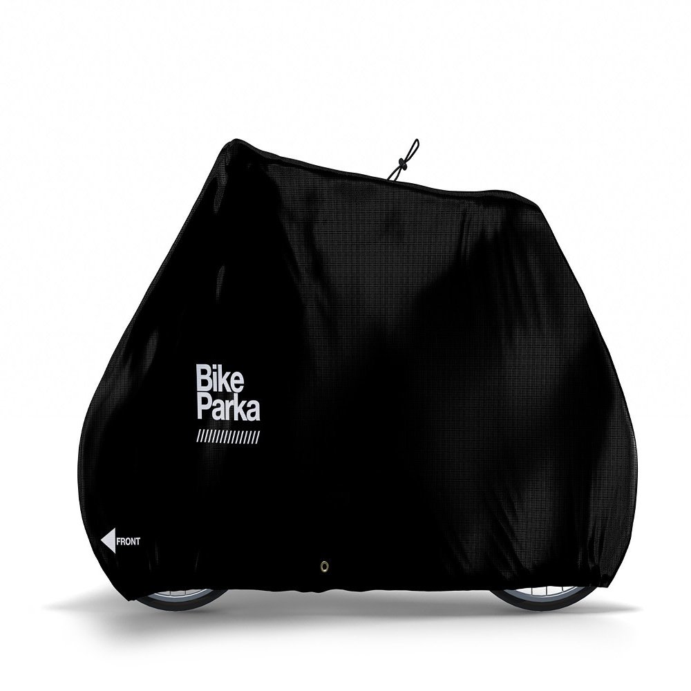 BikeParka Stash Bike Cover - Lightweight, Waterproof & Durable Protection from Rain & Snow - Adjustable for Any Bike for Indoor/Outdoor Use, Stuff Sac Included (Ink Black)