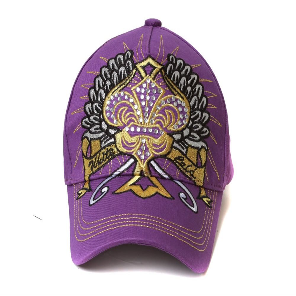 Royal Rhinestone Tattoo Trucker Snapback Adjustable Hat- Black Witte Gold