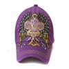 Royal Rhinestone Tattoo Trucker Snapback Adjustable Hat- Black Witte Gold view 1