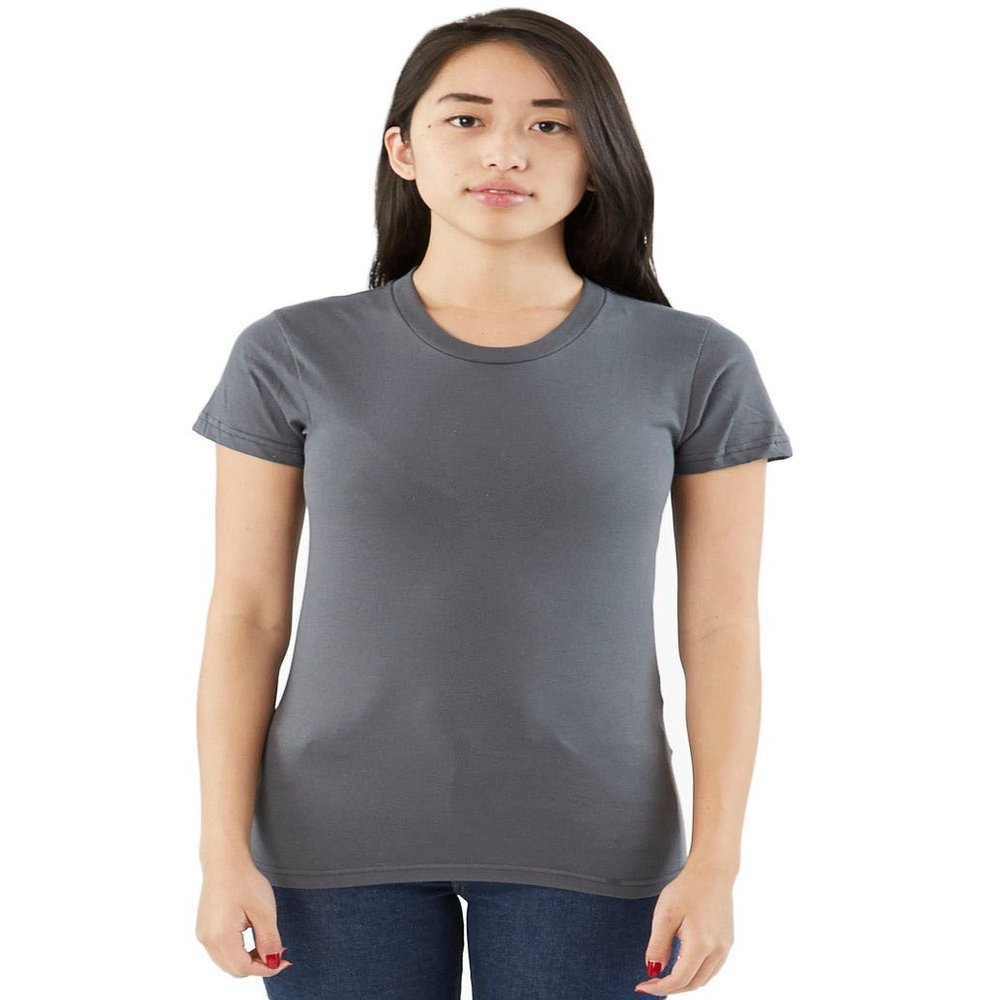 American Apparel Unisex Fine Jersey Short Sleeve T-Shirt, Asphalt, Small