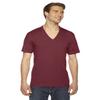 American Apparel Unisex Fine Jersey Short Sleeve V-Neck, Cranberry, Large view 1