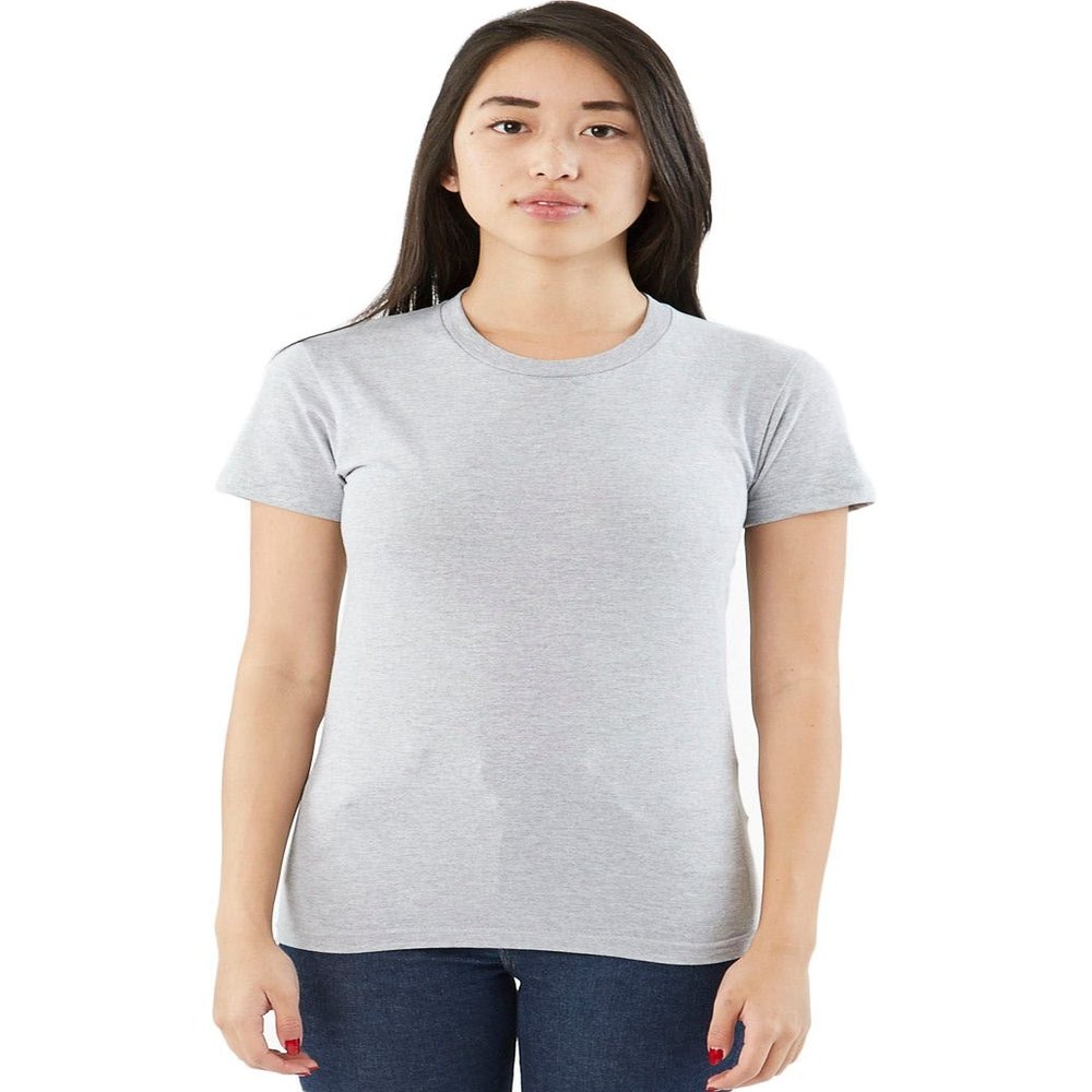 American Apparel Unisex Fine Jersey Short Sleeve T-Shirt, Heather Grey, X-Large